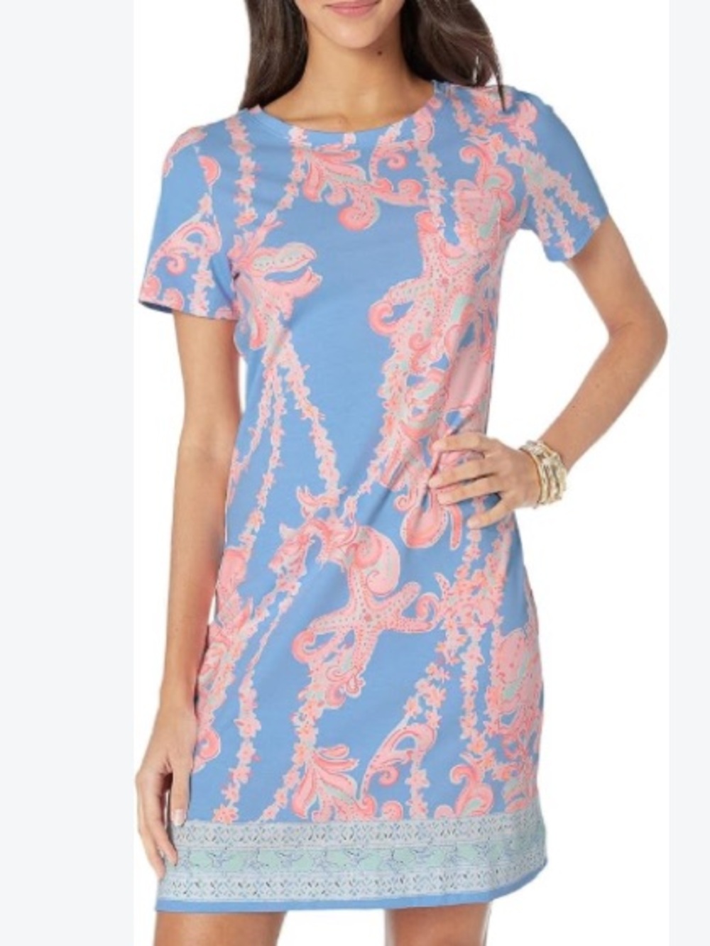 NWT size S Lilly Pulitzer Declan Dress in the "Go with the Flow" periwinkle blue